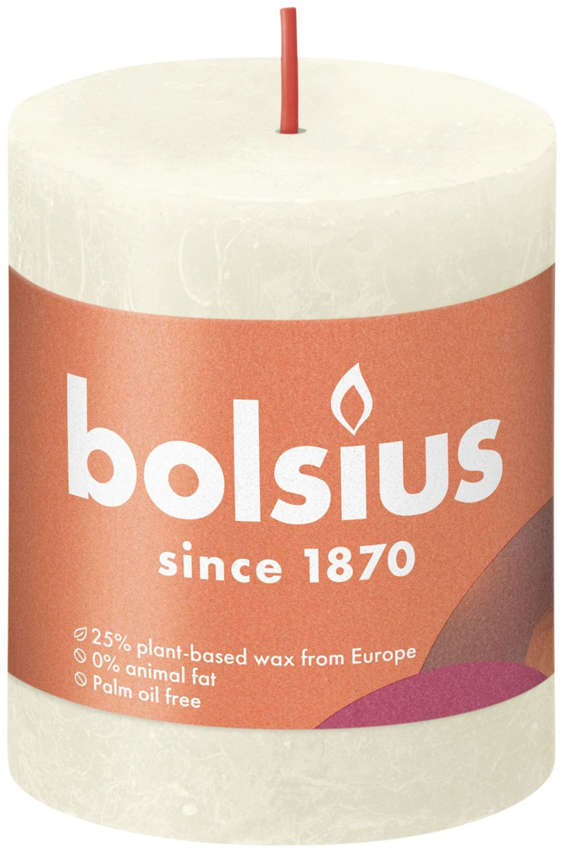 Bolsius rustiek stompkaars 80 68 - soft pearl