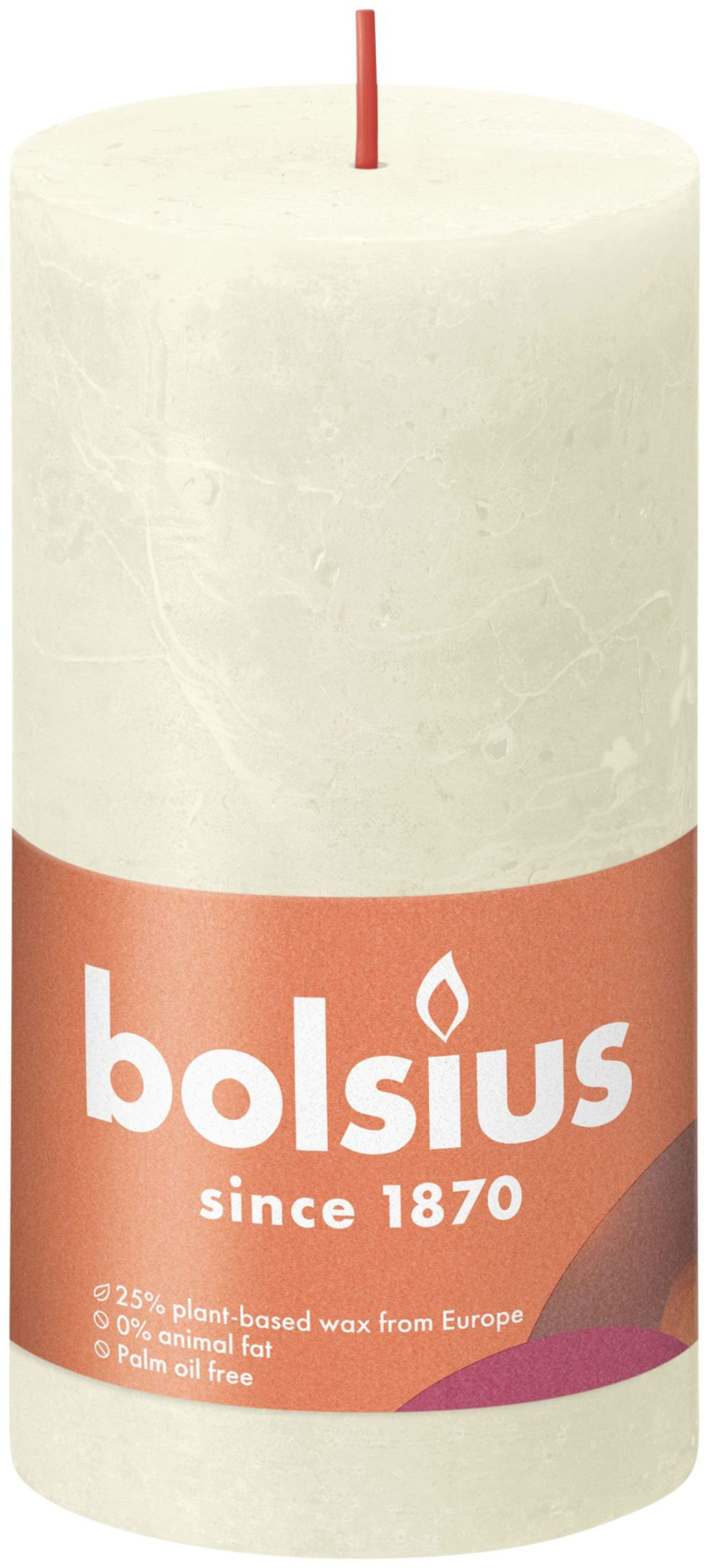 Bolsius rustiek stompkaars 130 68 - soft pearl