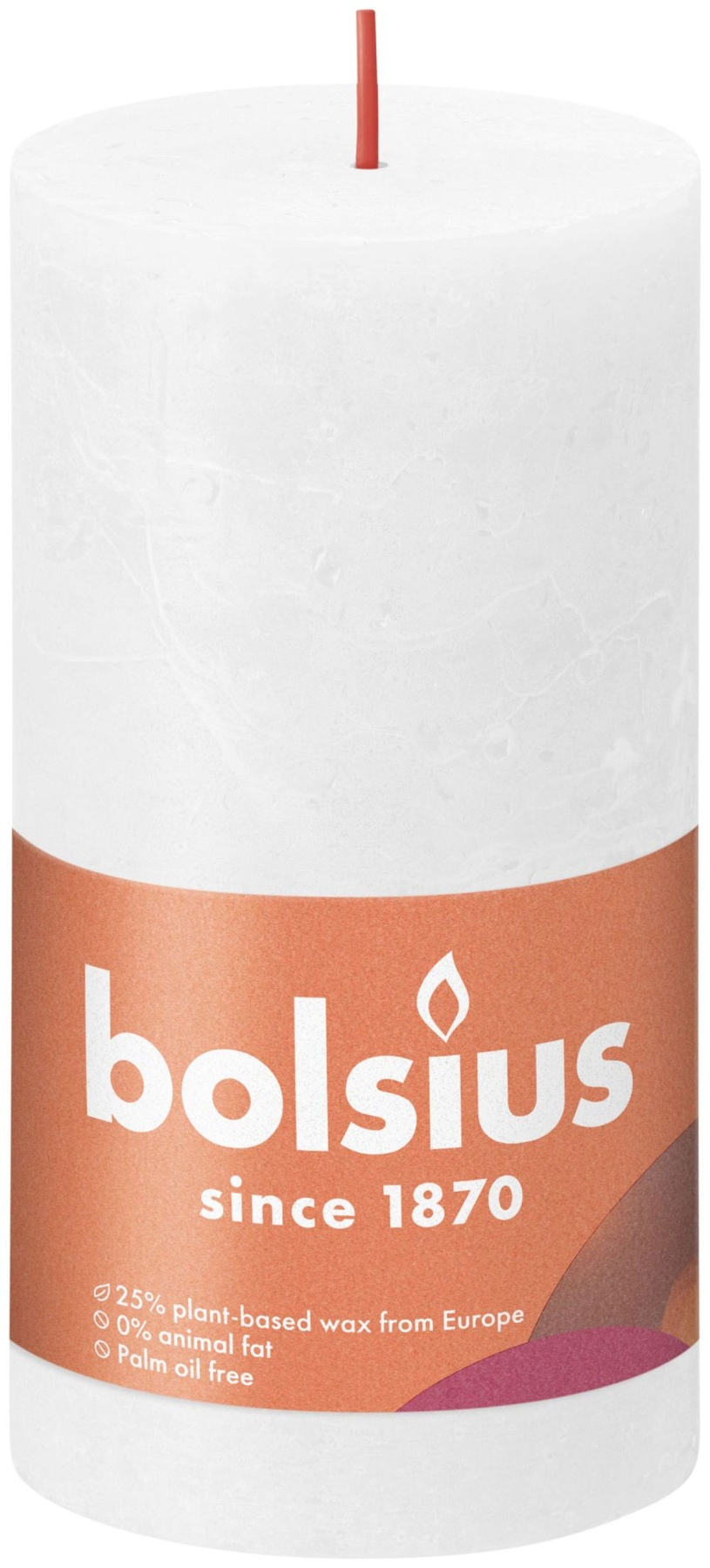Bolsius rustiek stompkaars 130 68 - cloudy white