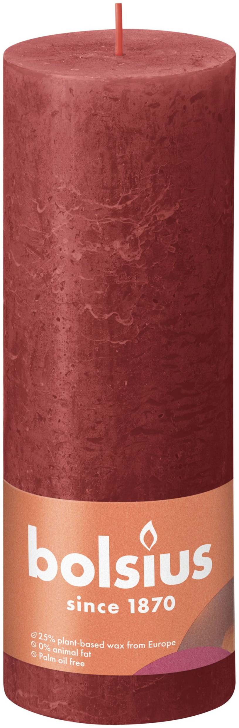 Bolsius stompkaars rustiek delicate red - 19 cm ø 7 cm