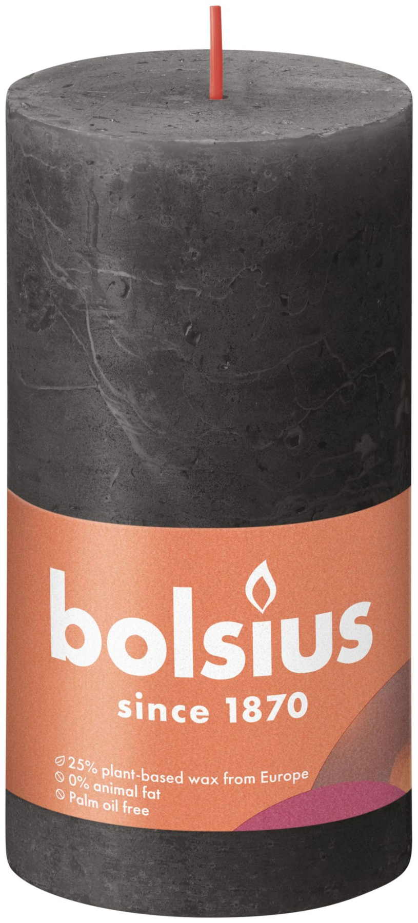 Bolsius rustiek stompkaars 130 68 - stormy grey