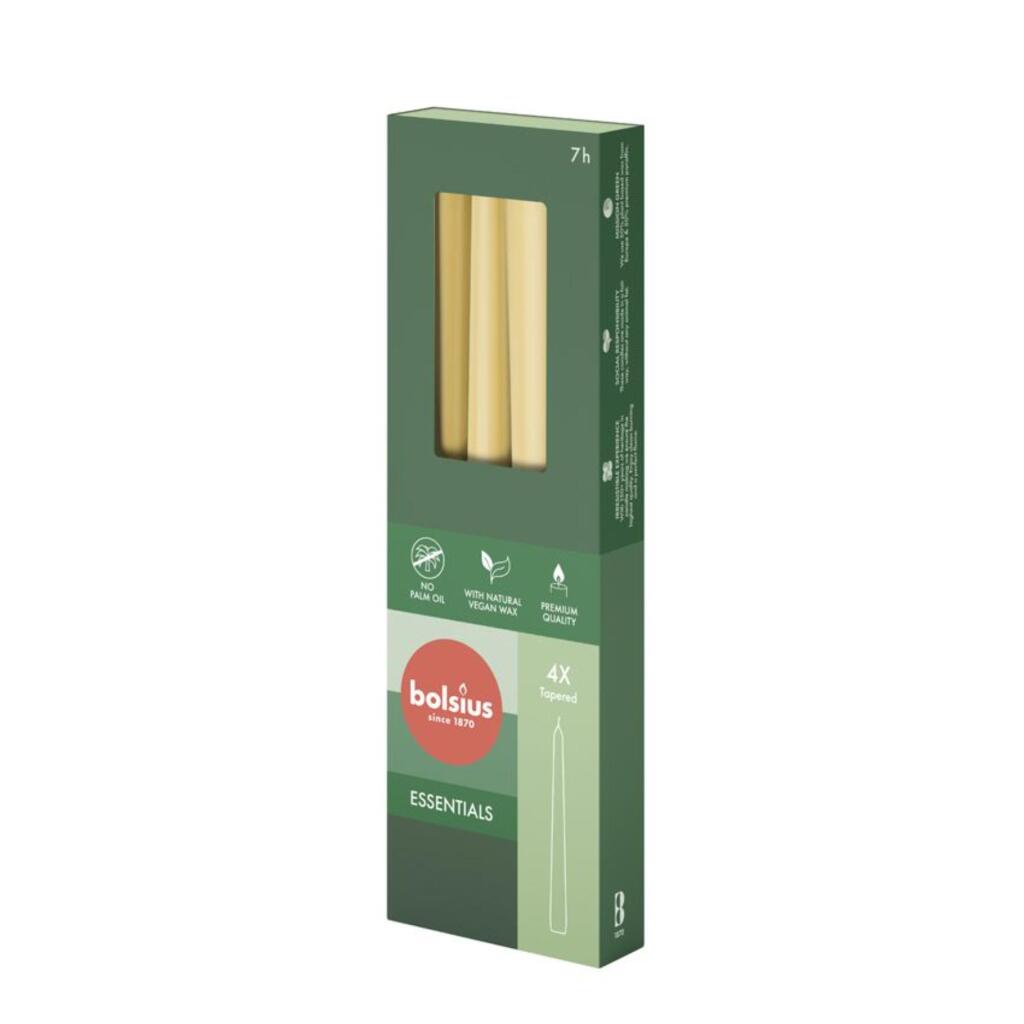 Bolsius gotische kaarsen 4 stuks oat beige