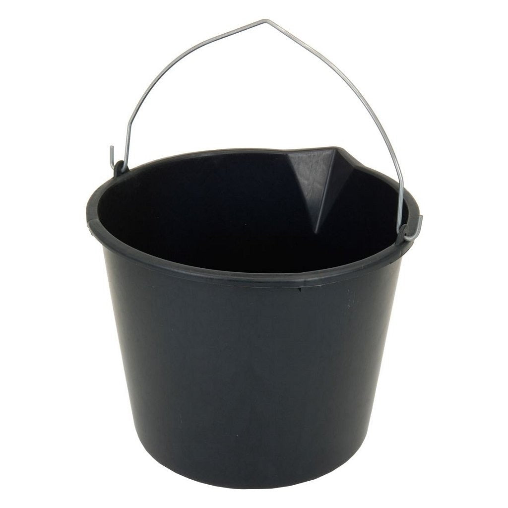 Basic emmer met schenktuit 12 liter zwart