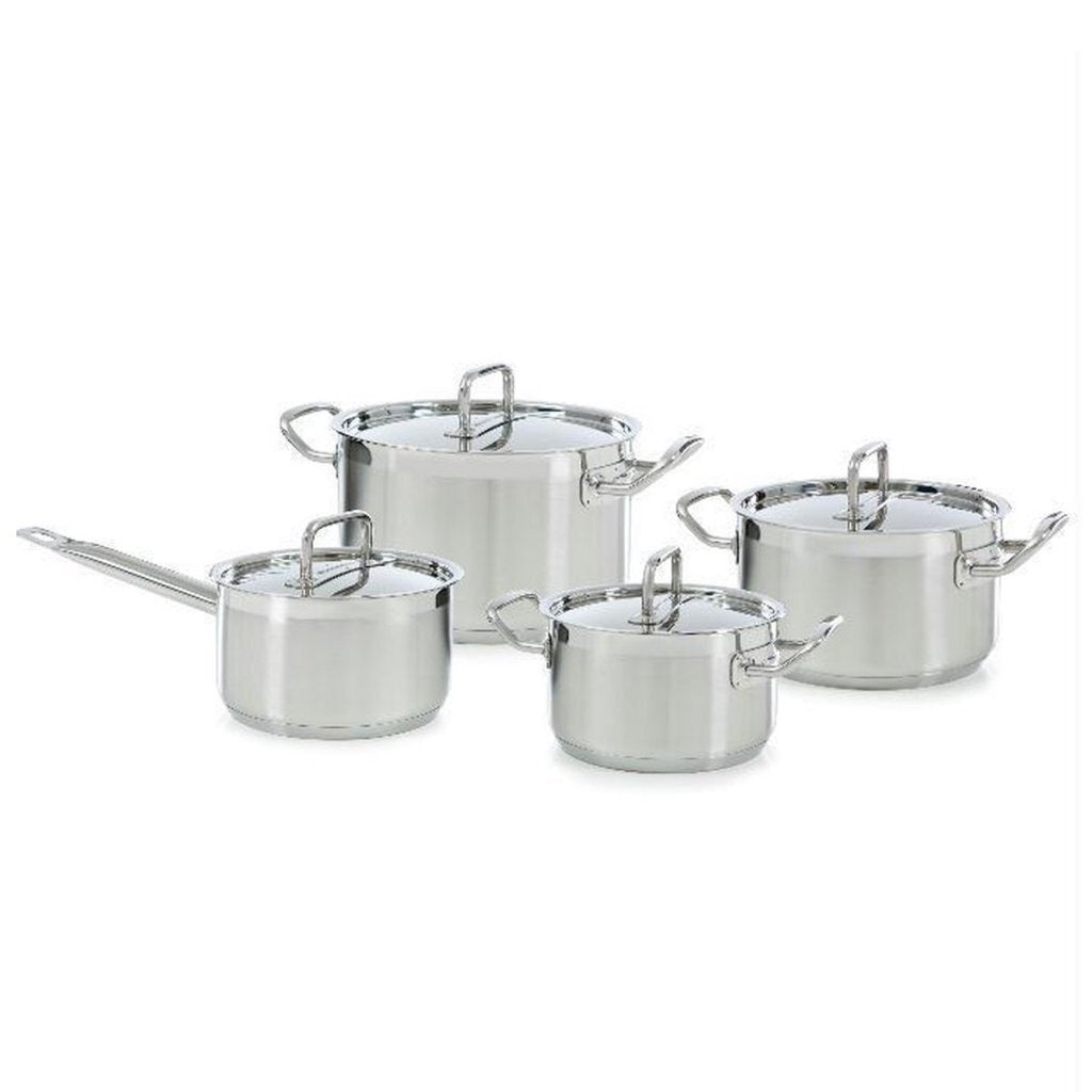 Bk precisiepannenset 4-delig RVS glas zilver