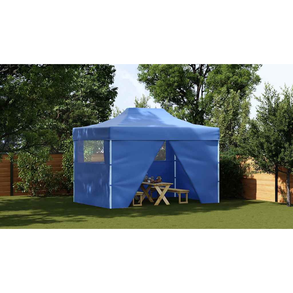 Vidaxl vouwtent pop-up met 4 zijwanden 3x4,5 m blauw