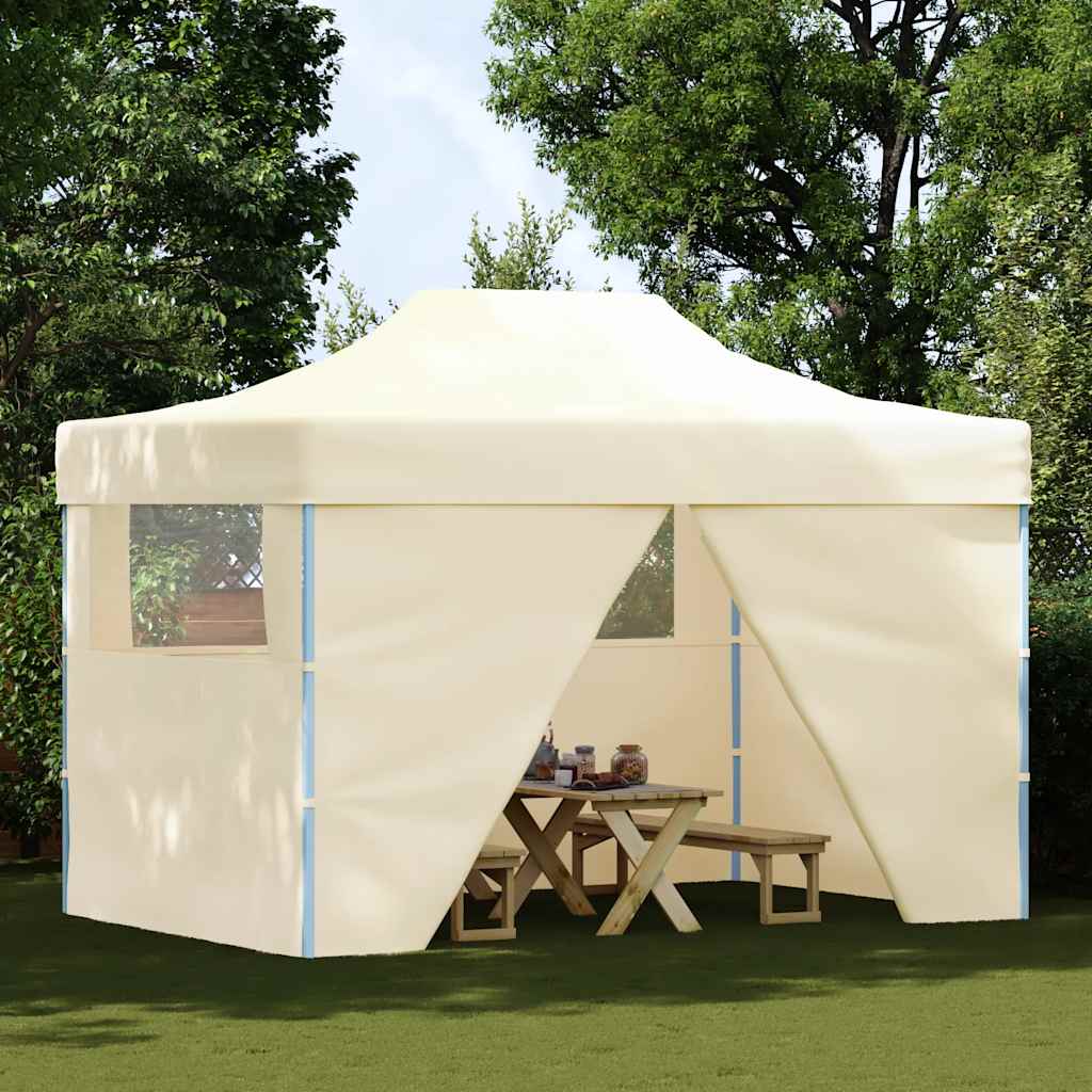 Vidaxl vouwtent pop-up met 4 zijwanden 3x4,5m crèmewit