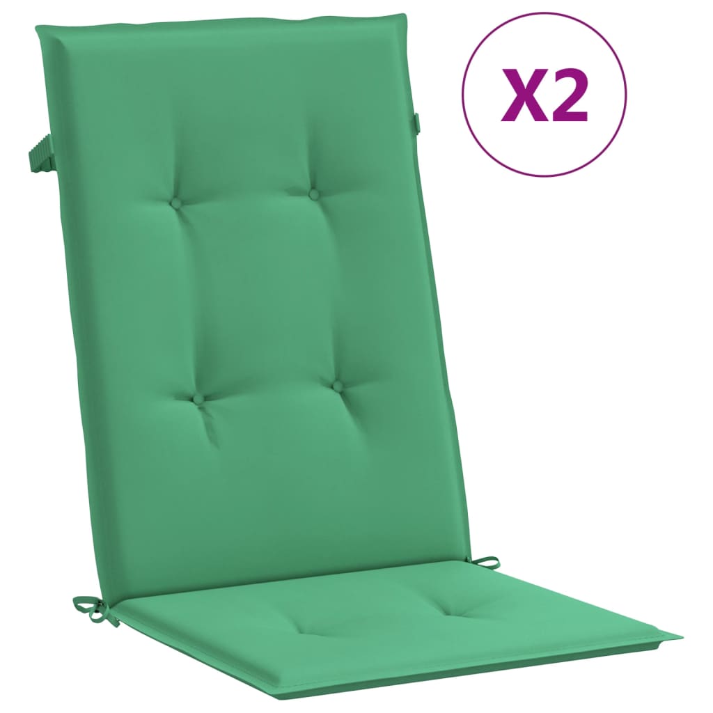 Vidaxl tuinstoelkussens 2 st hoge vloerkleed 120x50x3 cm stof groen