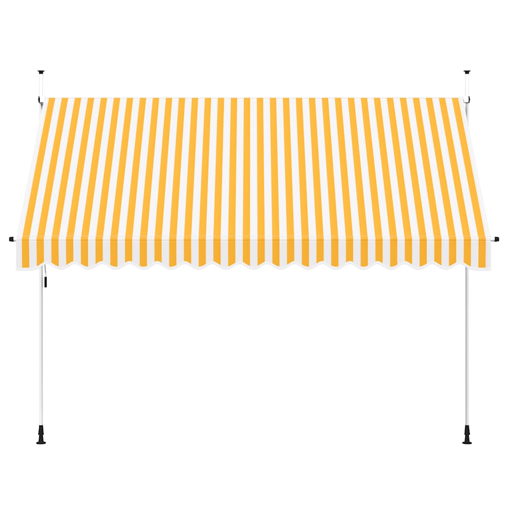 Vidaxl luifel handmatig uittrekbaar 350 cm oranje en witte strepen