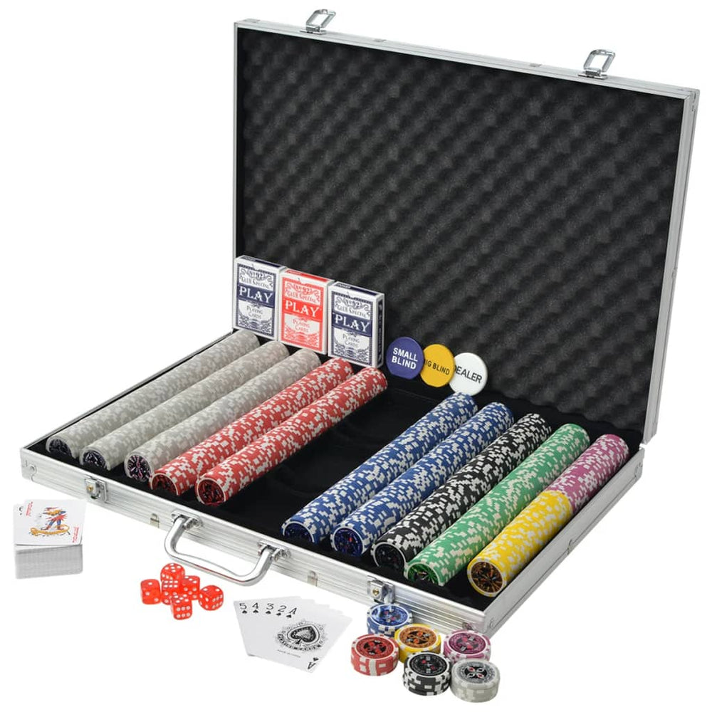 Vidaxl pokerset met 1000 laserchips aluminium