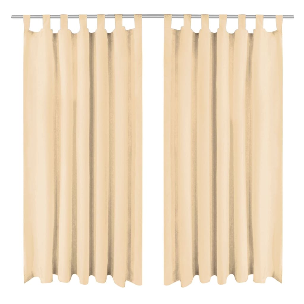 Vidaxl micro-satijnen gordijnen met lussen 140x175 cm beige 2 st