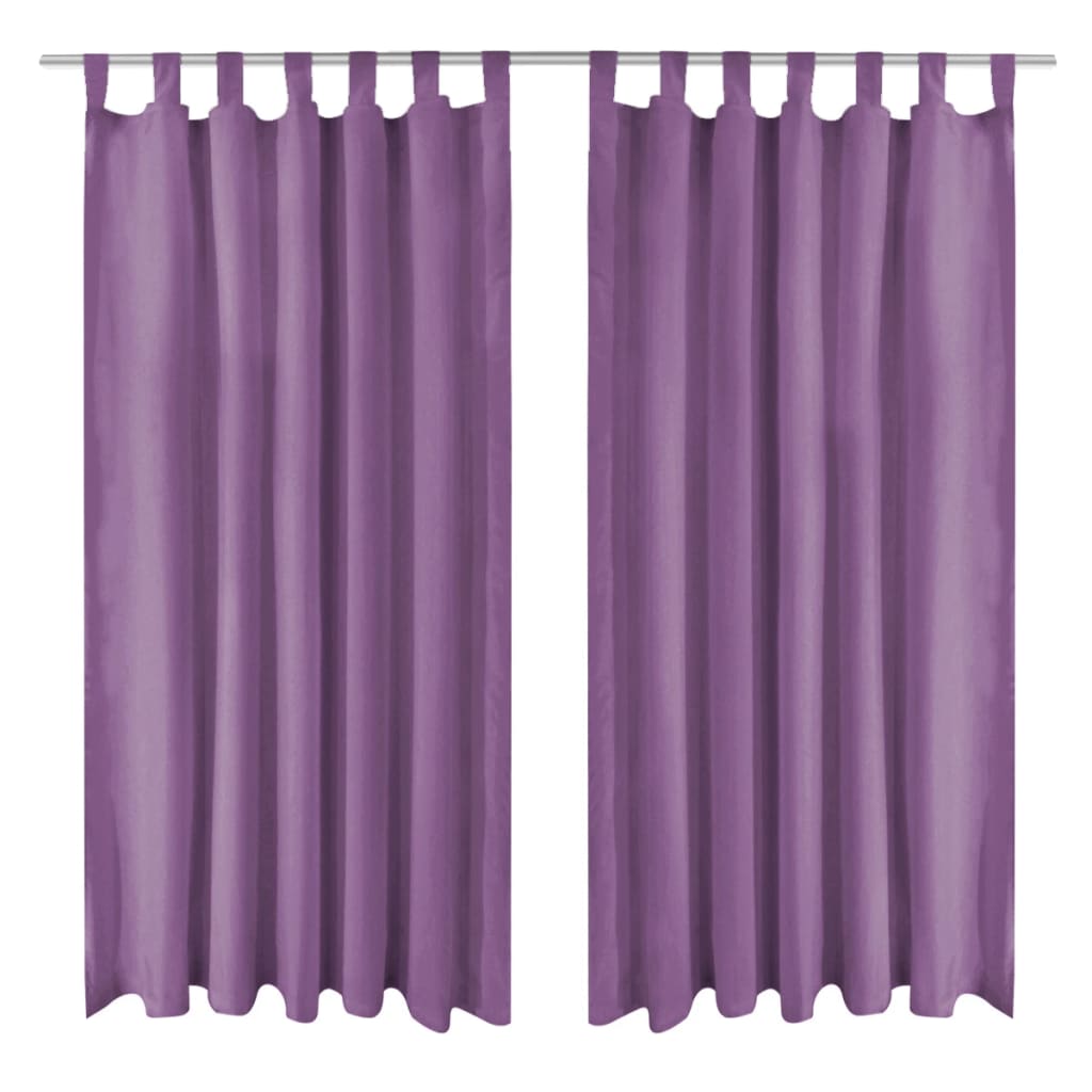 Vidaxl micro-satijnen gordijnen met lussen 140x245 cm lila 2 st