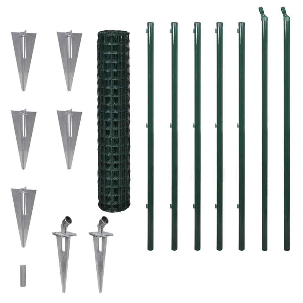 Vidaxl eurohek 10x1,5m staal groen