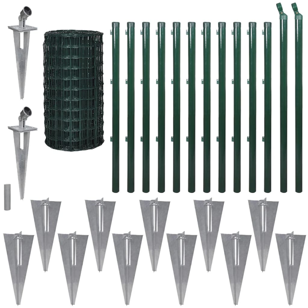 VidaXL Hek 25x0,8m staal groen