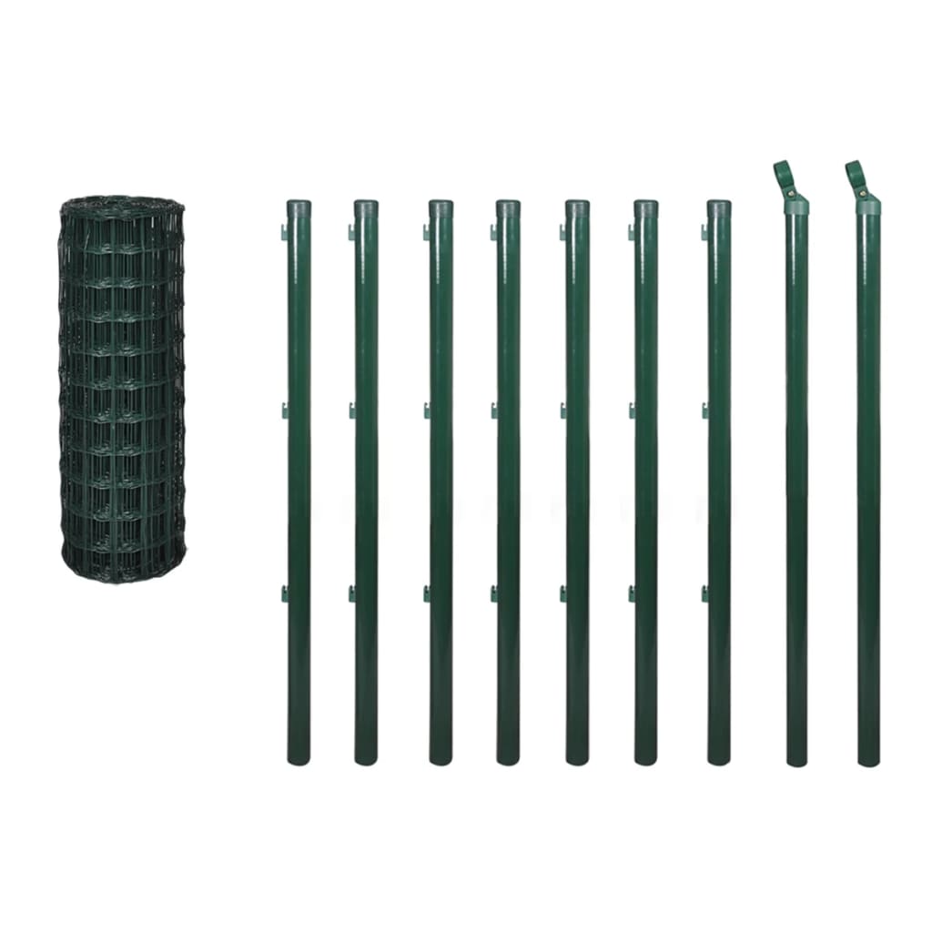 VidaXL Hek 10x0,8m staal groen