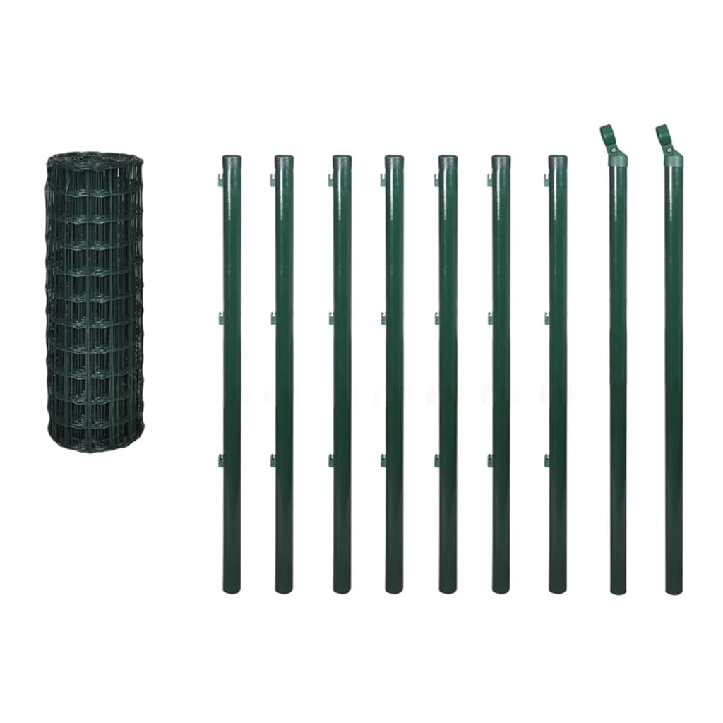 Vidaxl eurohek 10x1,5m staal groen