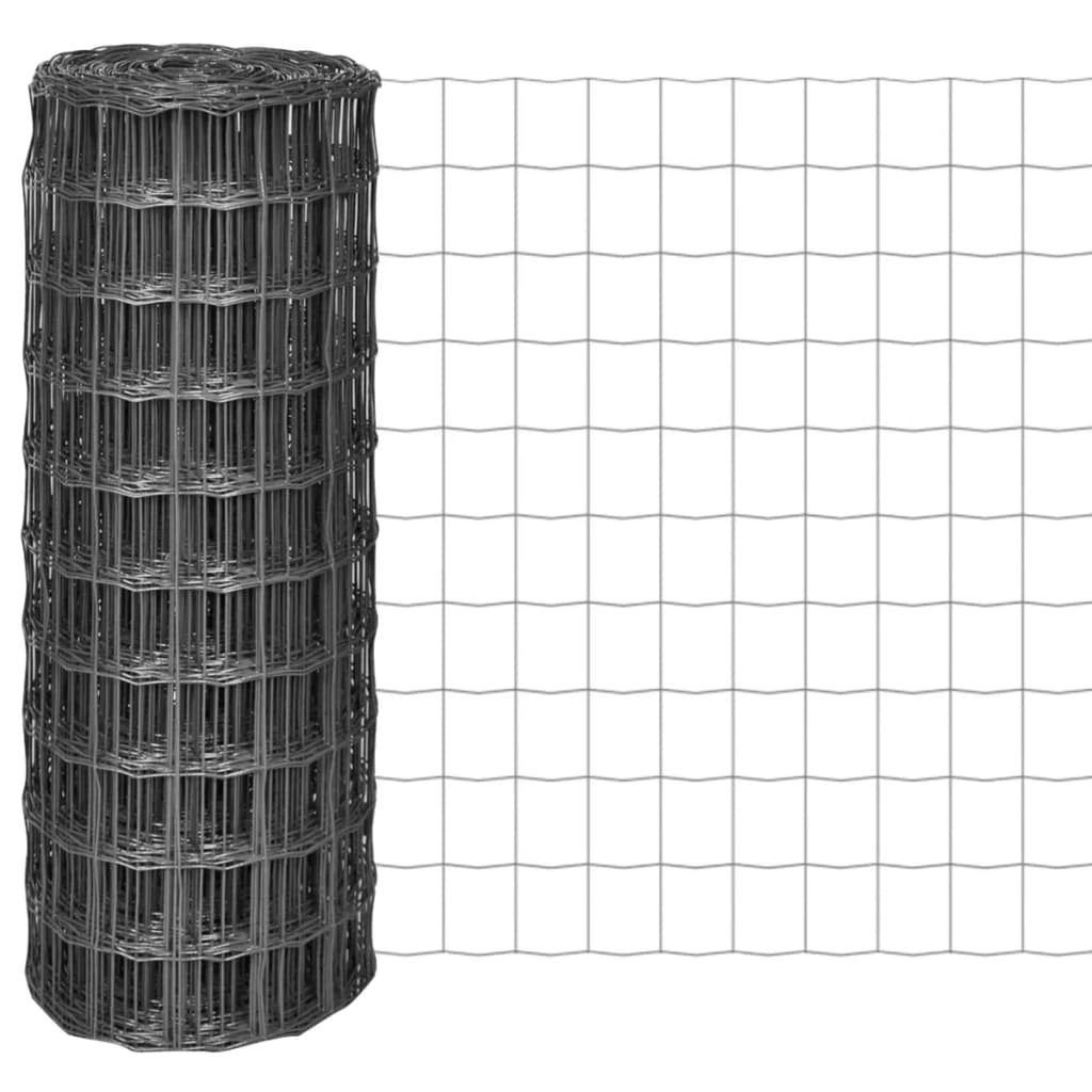 Vidaxl eurohek 25x1m staal grijs