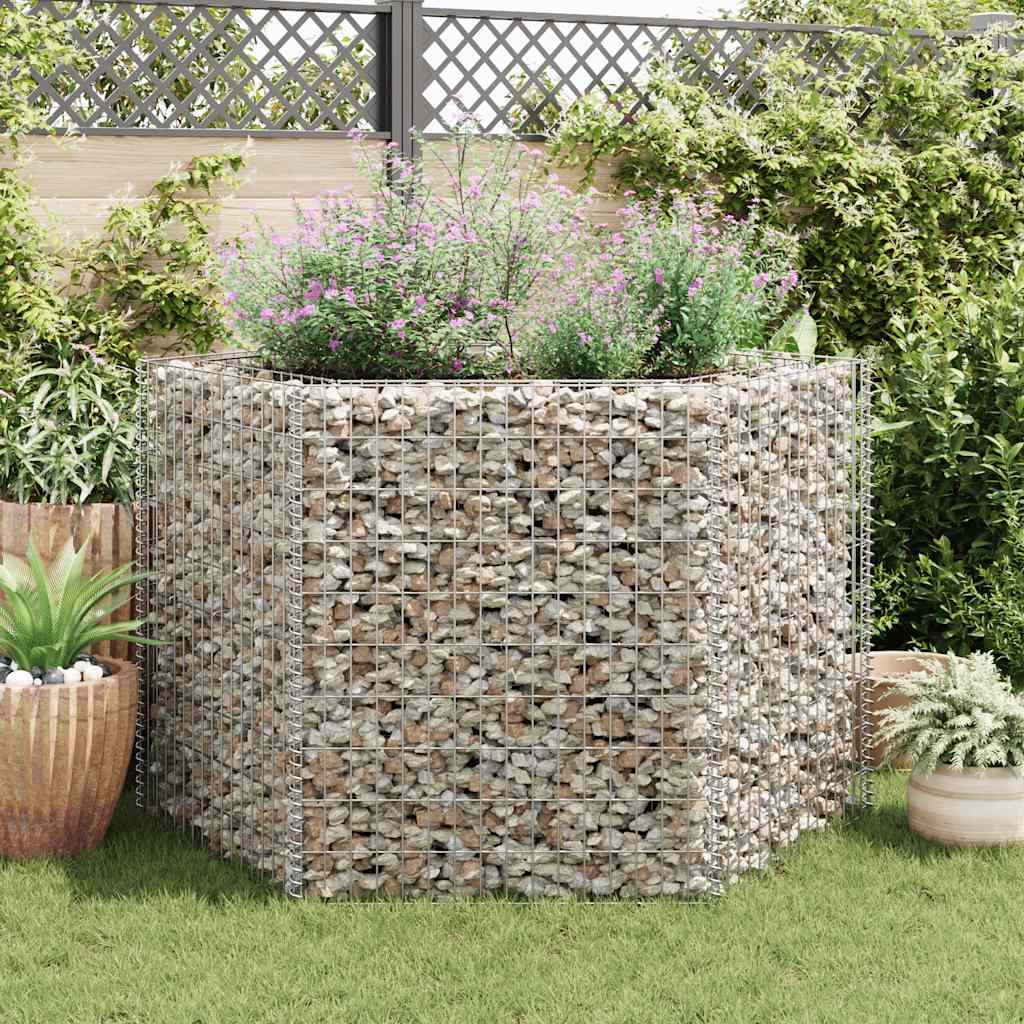 VidaXL Schanskorf plantenbak rechthoekig zeshoekig 160x140x100 cm
