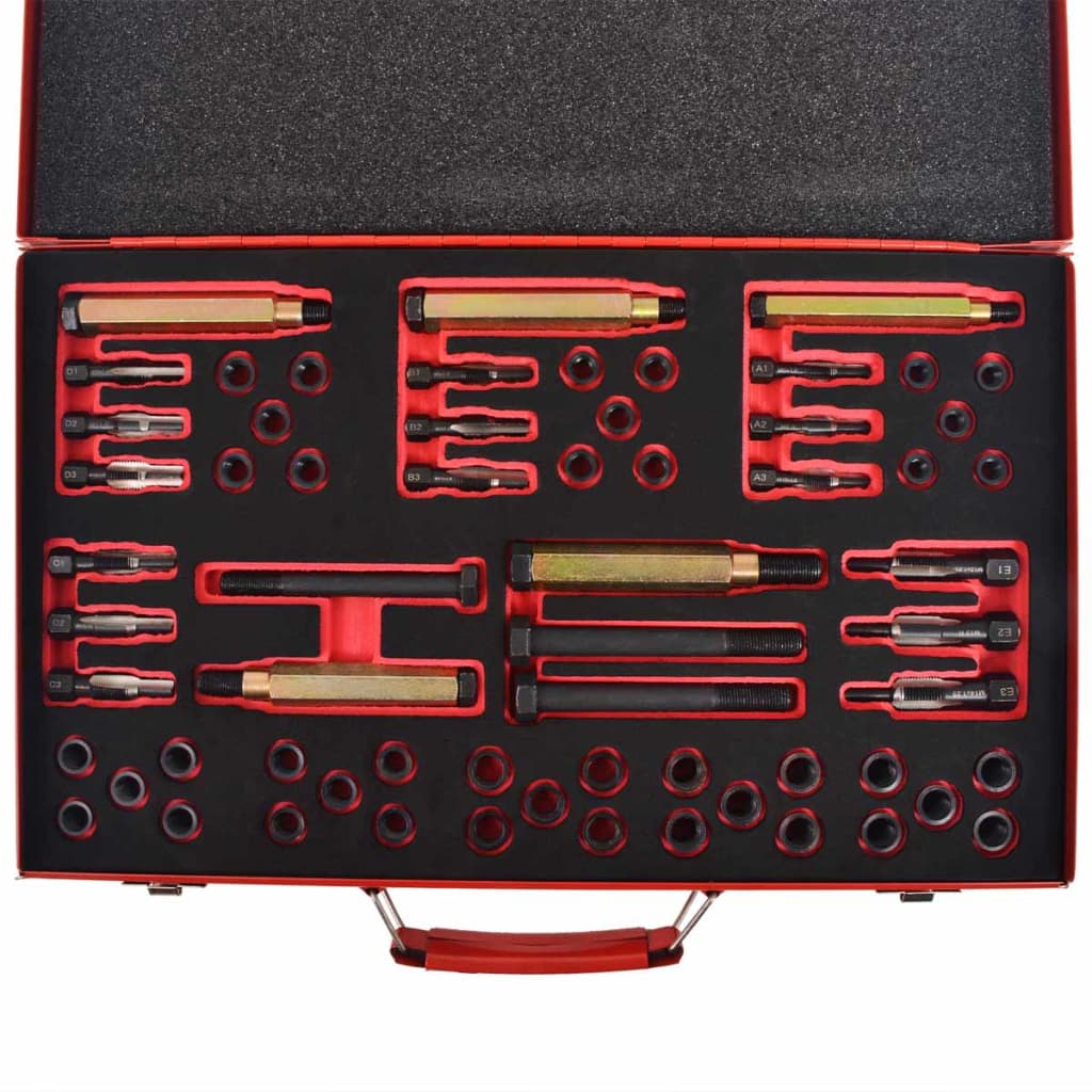 Vidaxl gloeibougie draadreparatieset m8 m9 m10 m12 63-delig