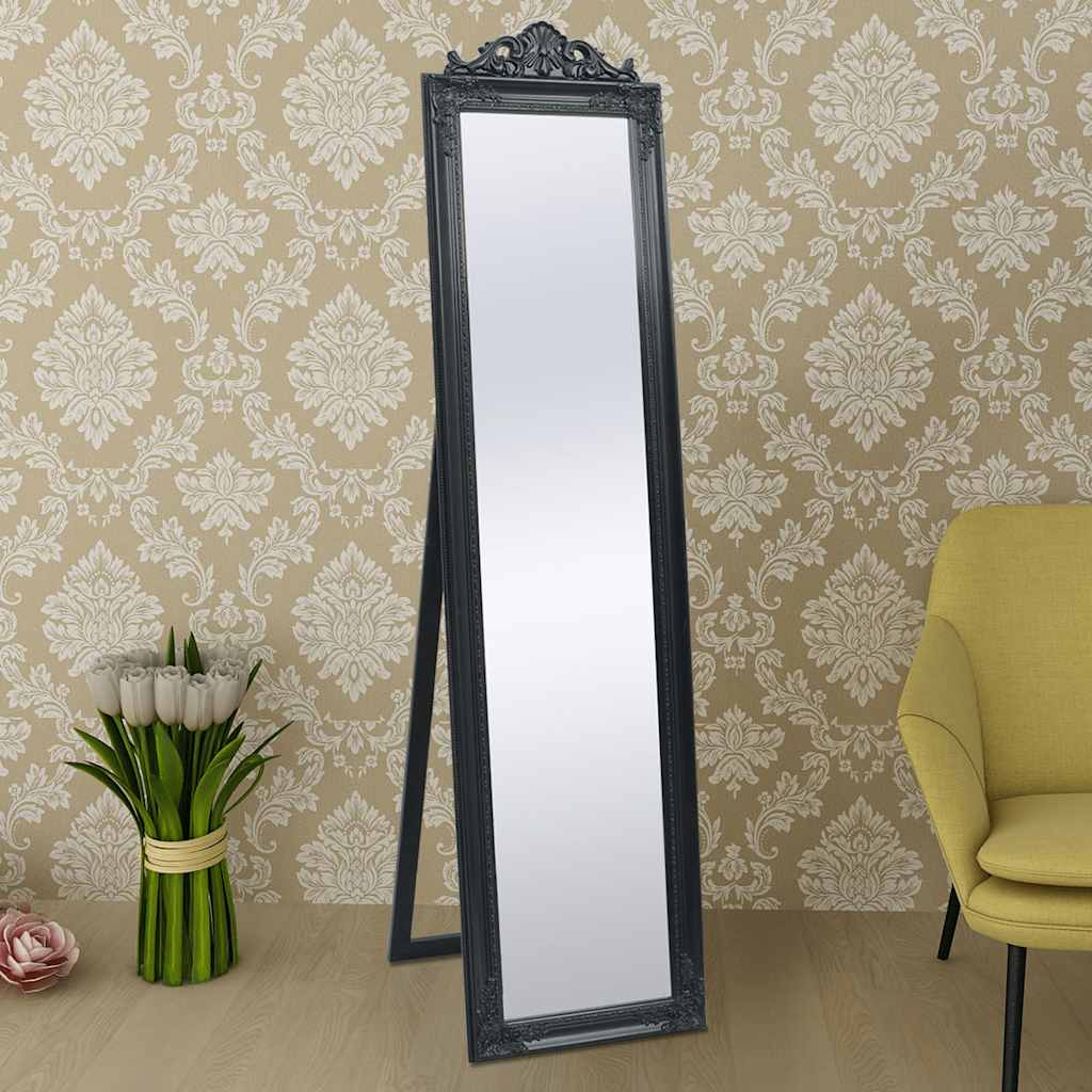 Vidaxl vrijstaande spiegel barokstijl 160x40cm zwart
