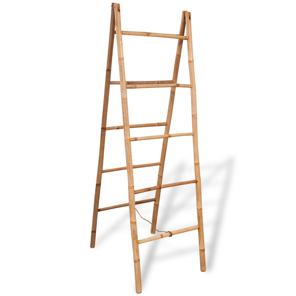 VidaXL Dubbele handdoekenladder met 5 treden 50x160 cm bamboe