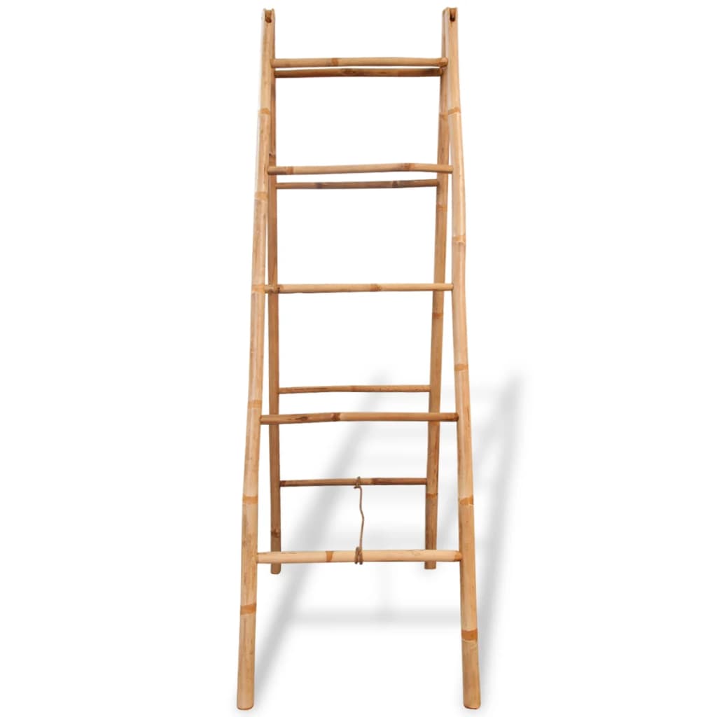 VidaXL Dubbele handdoekenladder met 5 treden 50x160 cm bamboe