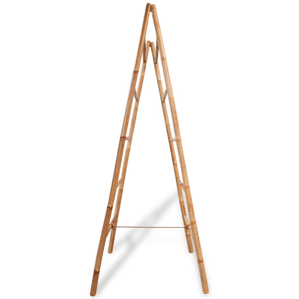 VidaXL Dubbele handdoekenladder met 5 treden 50x160 cm bamboe