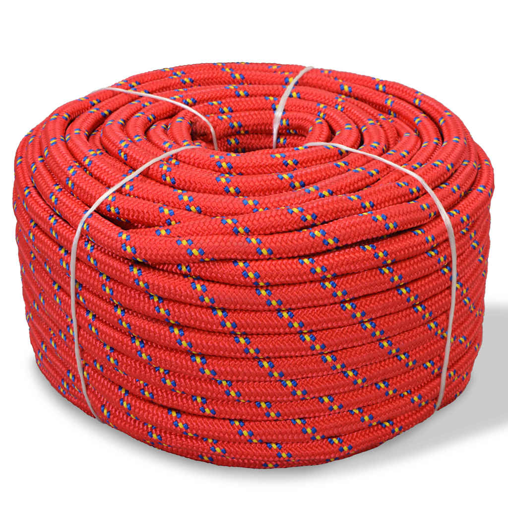 Vidaxl laarstouw 12 mm 50 m polypropyleen rood