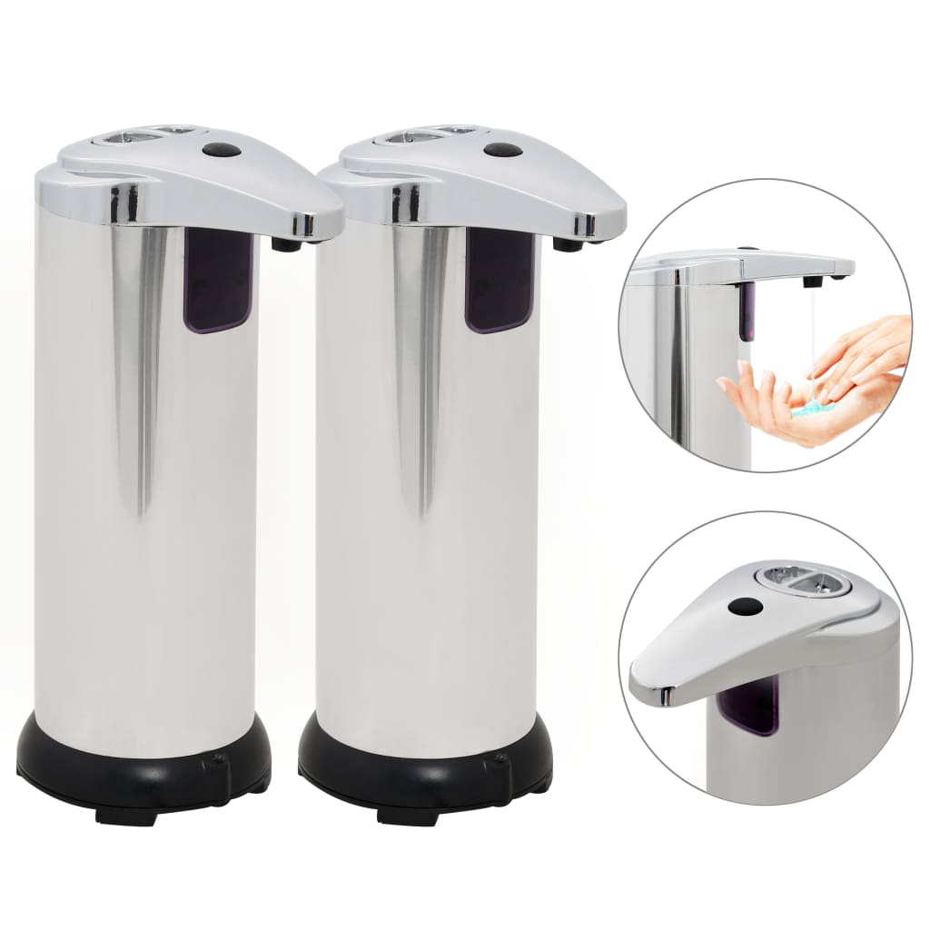 VidaXL Automatische zeepdispensers infraroodsensor 600 ml 2 st