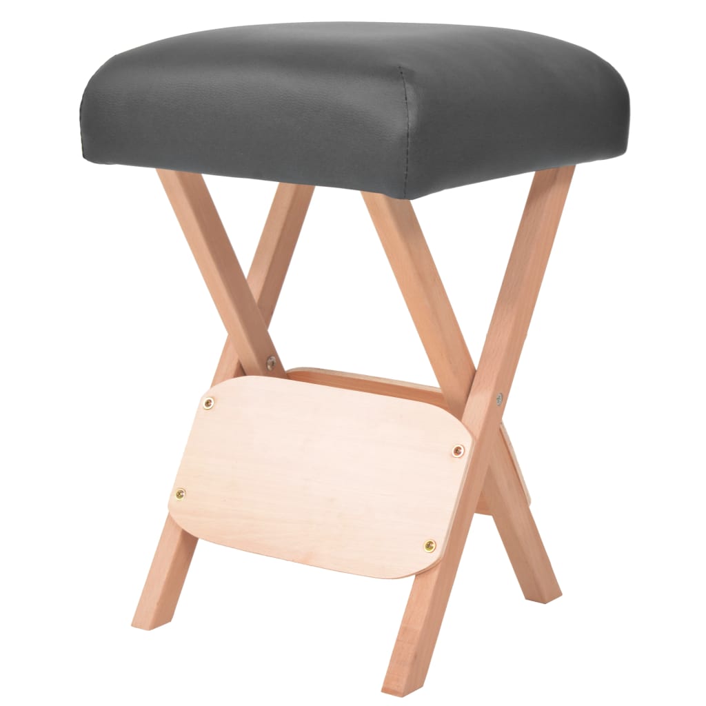 Vidaxl massagekruk met 12 cm dikke zitting 2 bolsters inklapbaar zwart
