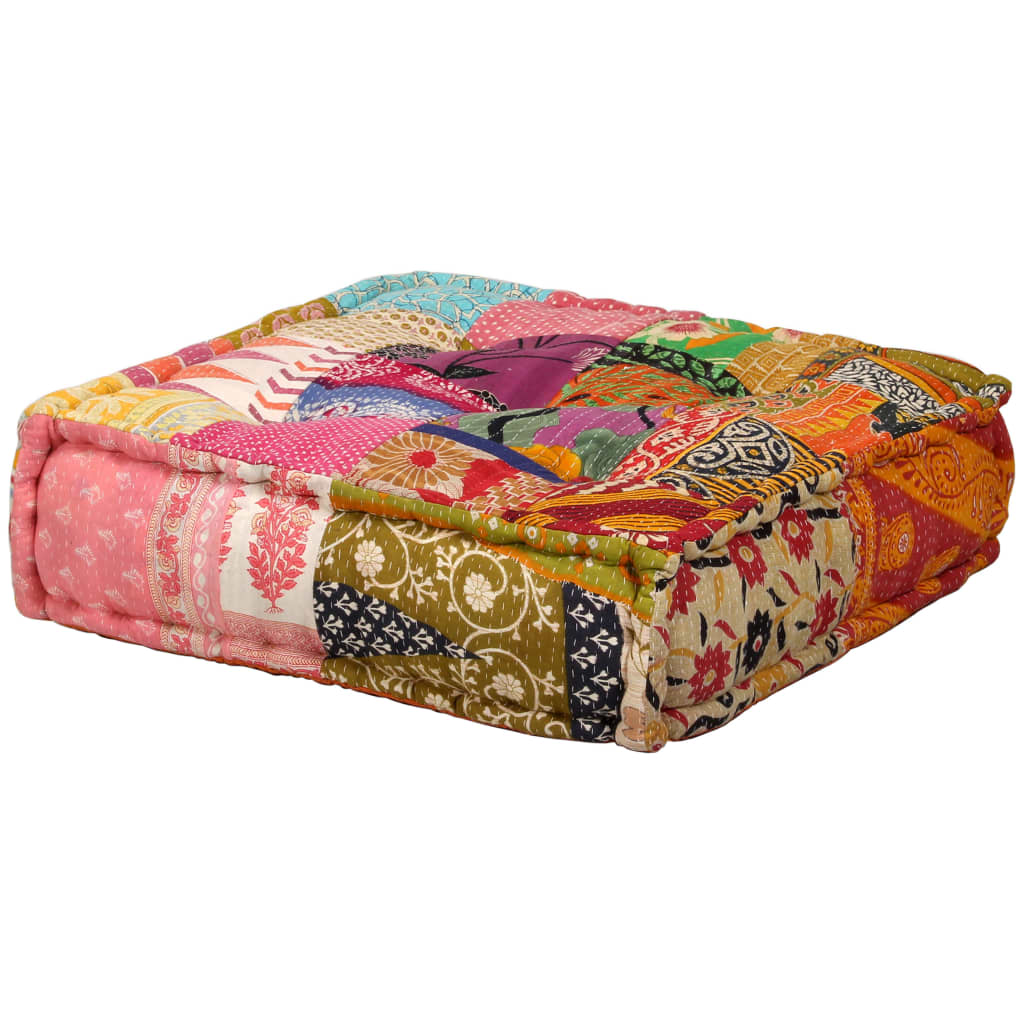 VidaXL Poef tweezits modulaire stof patchwork