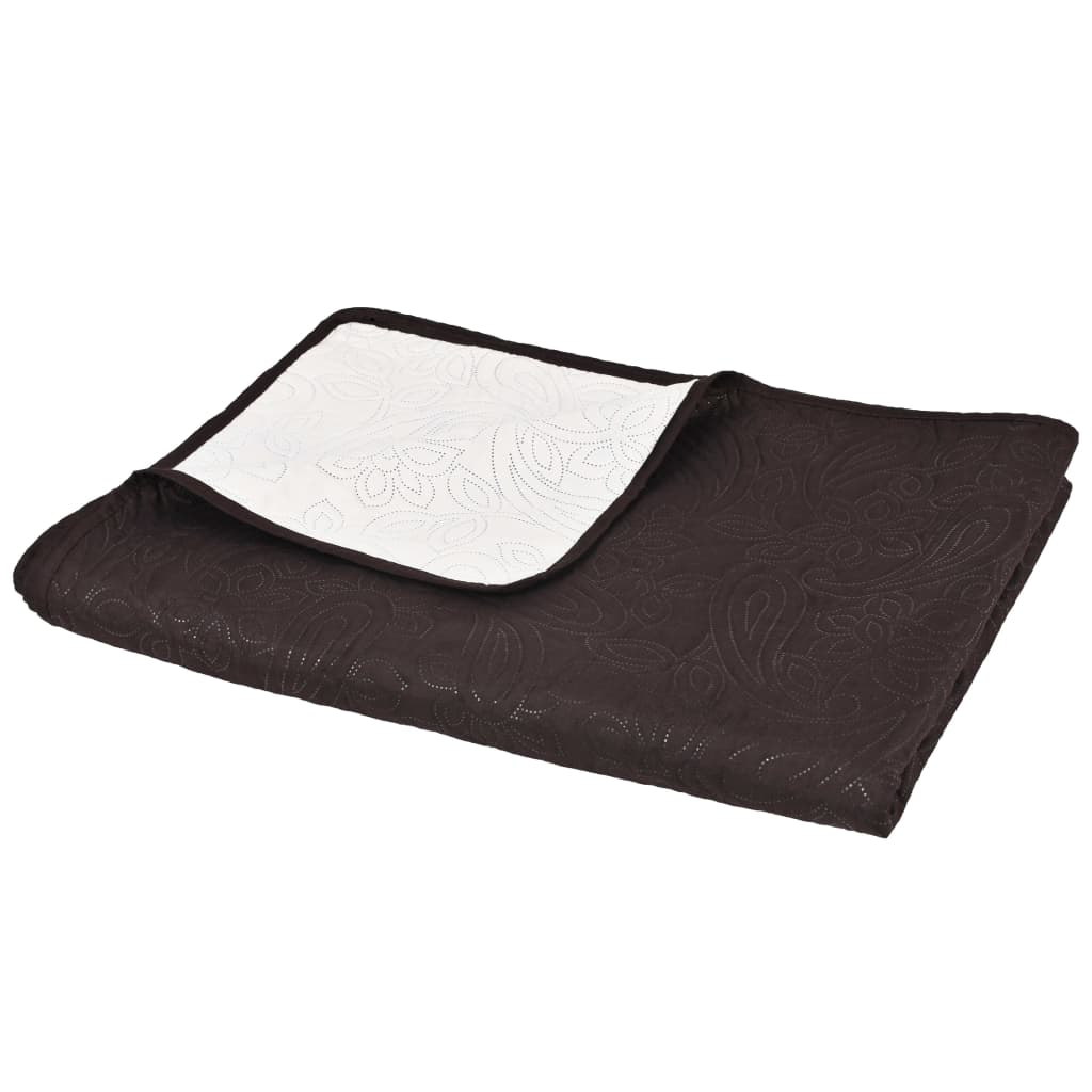 Vidaxl bedsprei dubbelzijdig 170x210 cm dekbed crème en bruin