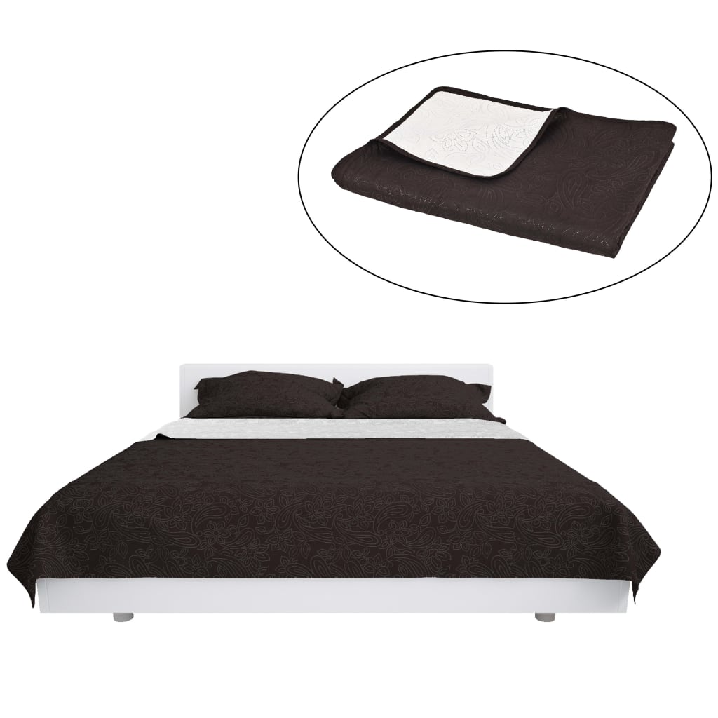 Vidaxl bedsprei dubbelzijdig 220x240 cm dekbed crème en bruin