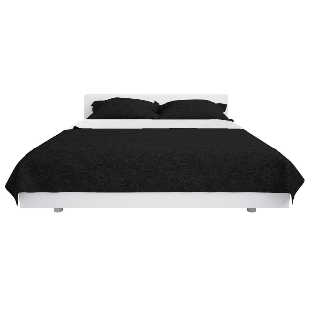 Vidaxl bedsprei dubbelzijdig 170x210 cm dekbed zwart en wit