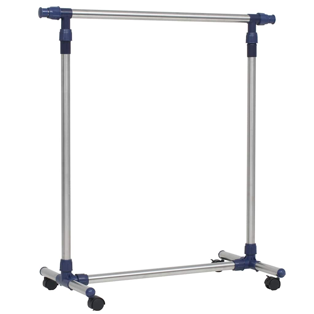Vidaxl kledingrek verstelbaar 165x44x150 cm roestvrij staal zilver