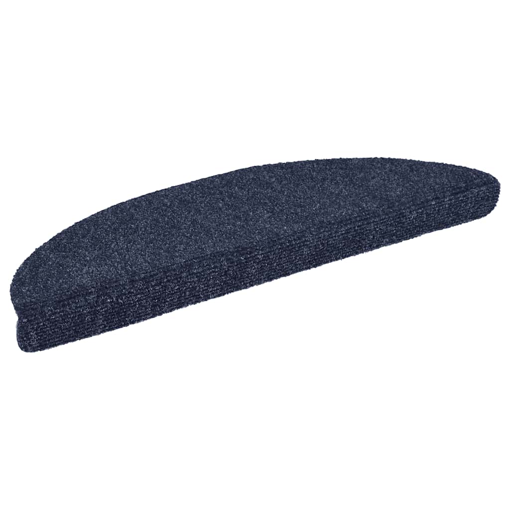 Vidaxl trapmatten zelfklevend 15 stuks 56x17x3 cm blauw halfrond