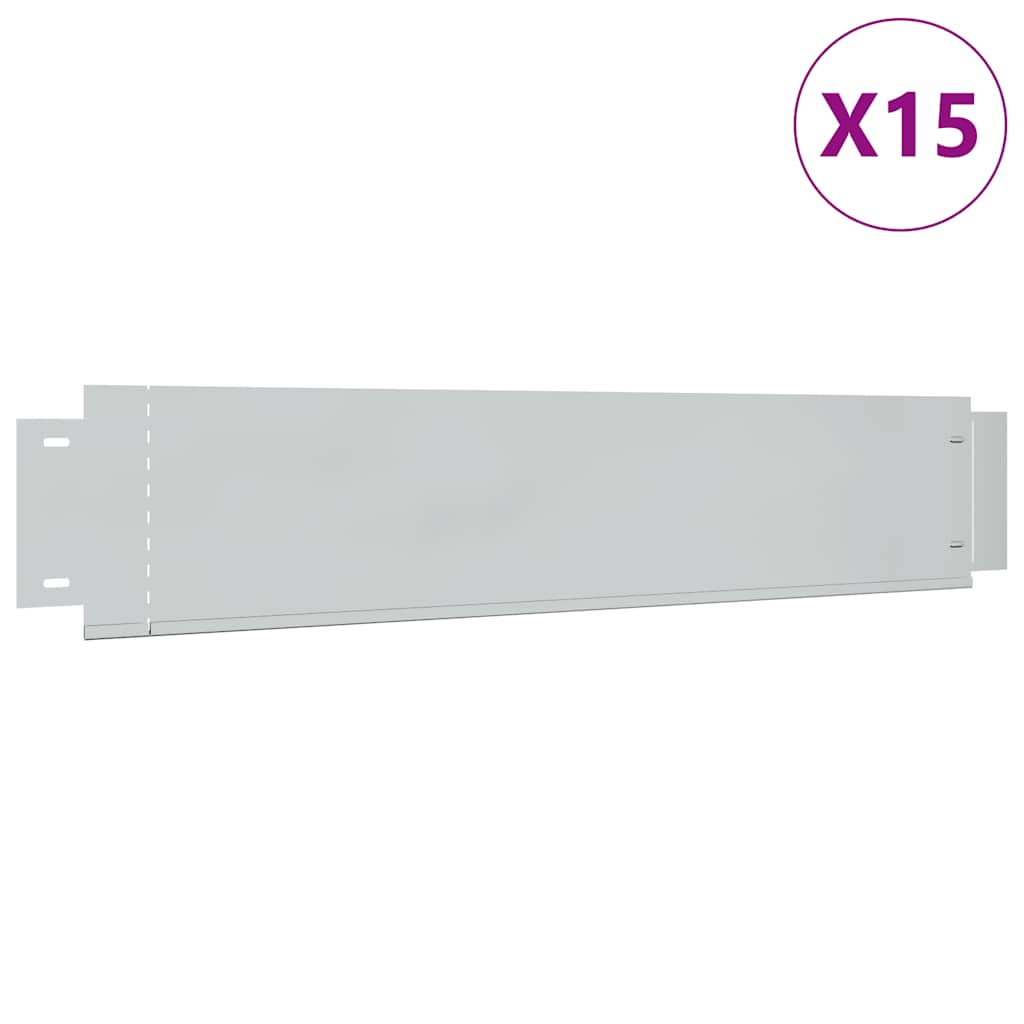 Vidaxl grasboorden 15 st 100x20 cm gegalvaniseerd staal