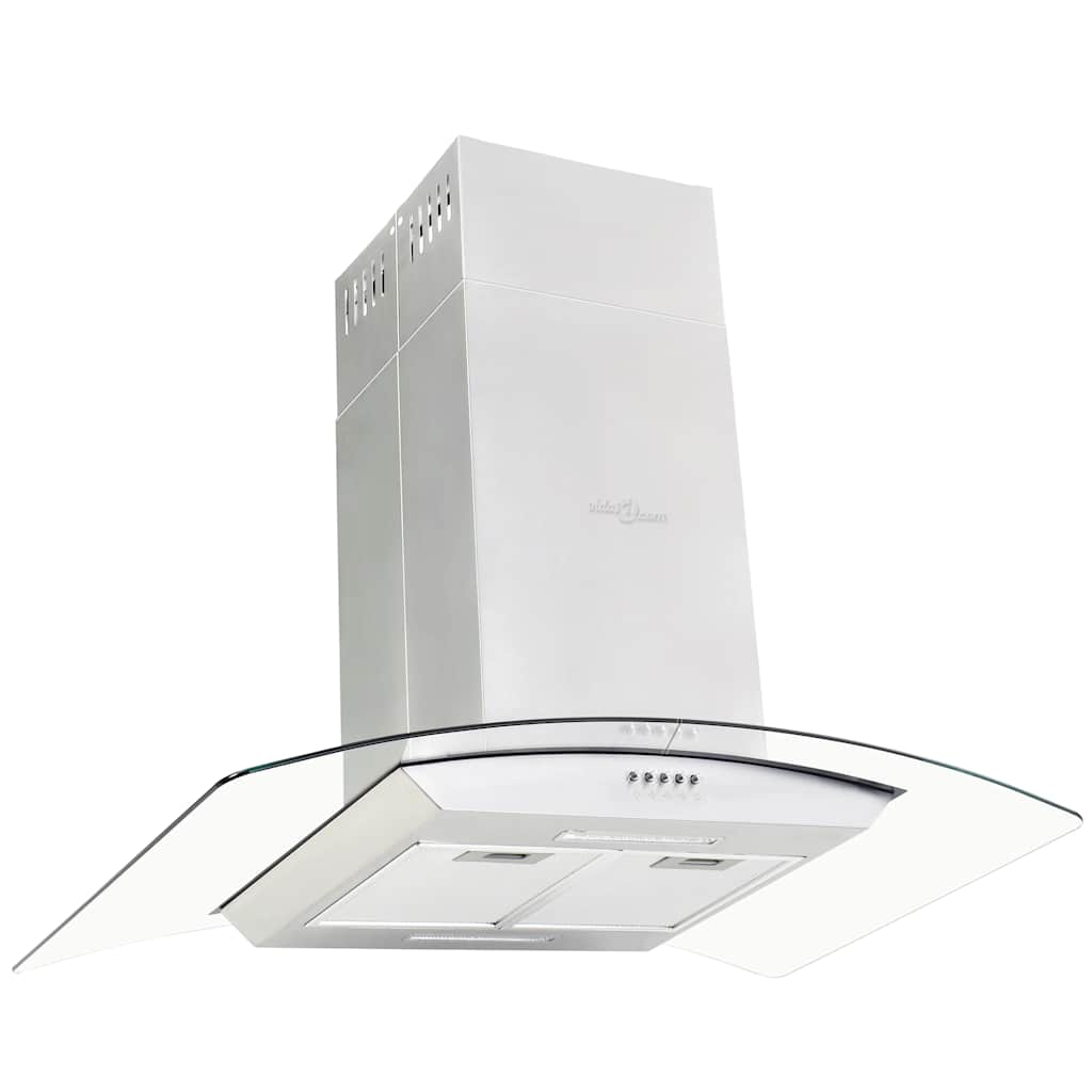 Vidaxl eilandafzuigkap 756 m³ u led 90 cm roestvrij staal