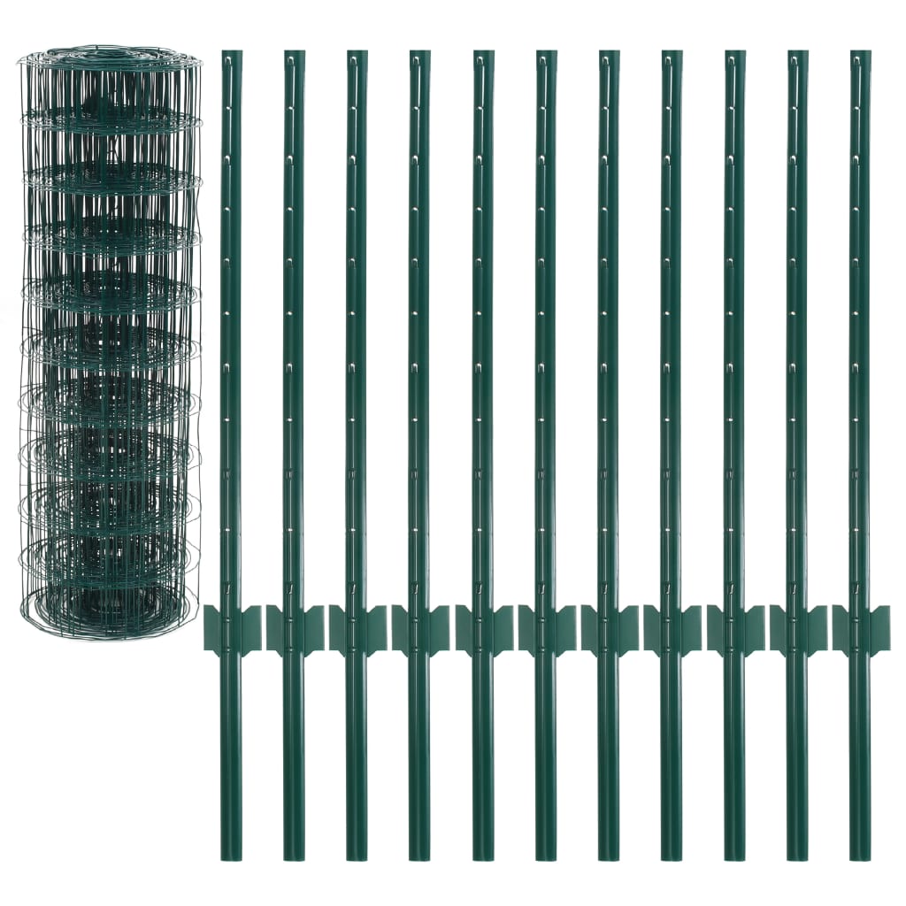 Vidaxl eurohek 20x0,8m staal groen