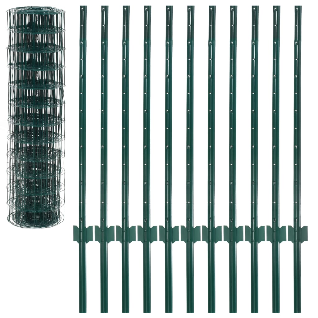 Vidaxl euro hek 20x1m staal groen