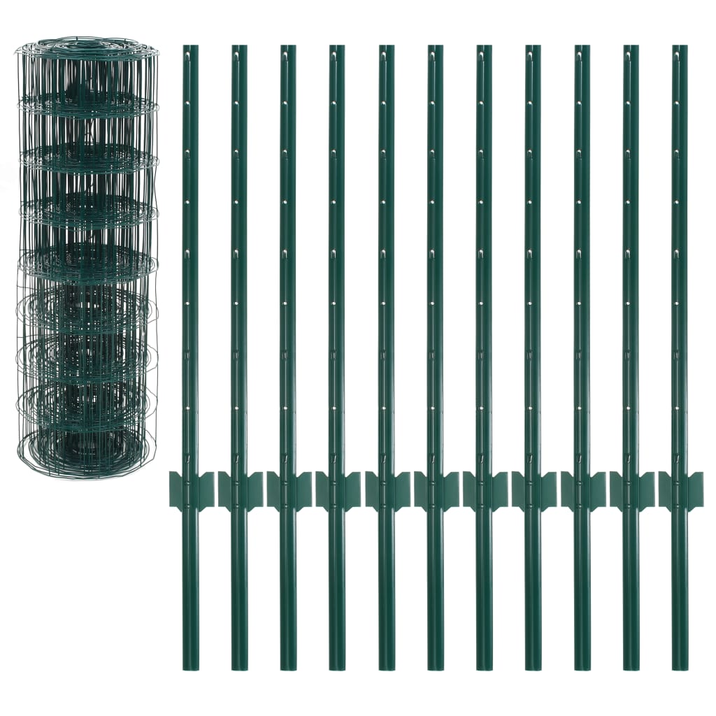 Vidaxl eurohek 20x0,8m staal groen