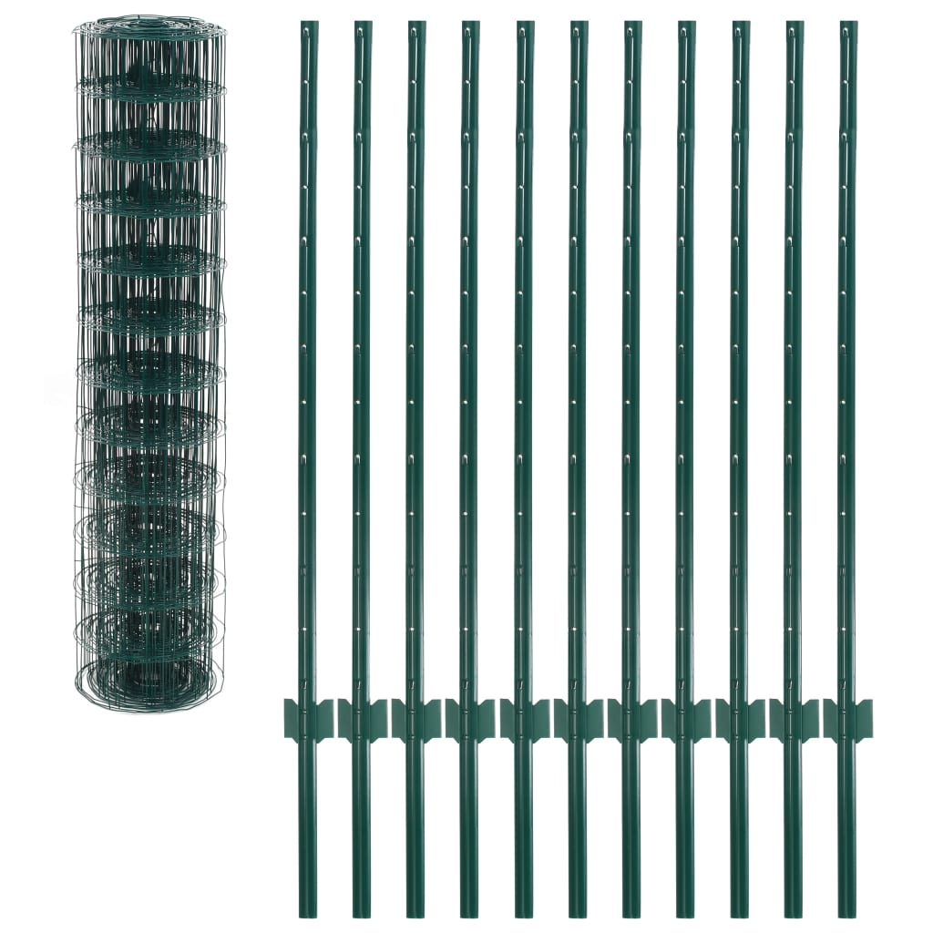 Vidaxl euro hek 20x1,2m staal groen