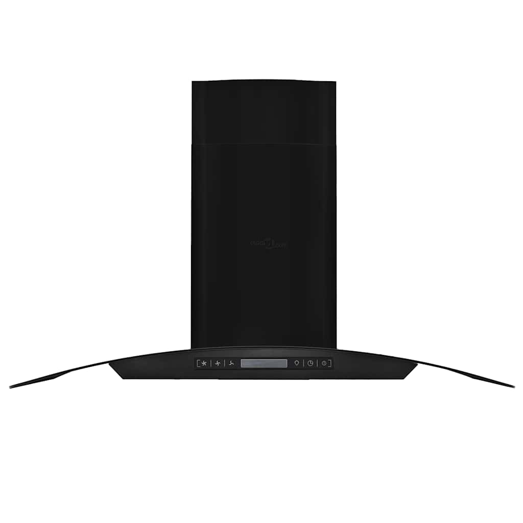 Vidaxl wandafzuigkap 756 m³ u 90 cm roestvrij staal zwart