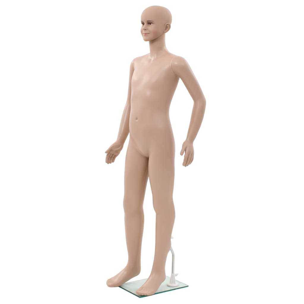 Vidaxl etalagepop soort met glazen voet 140 cm beige