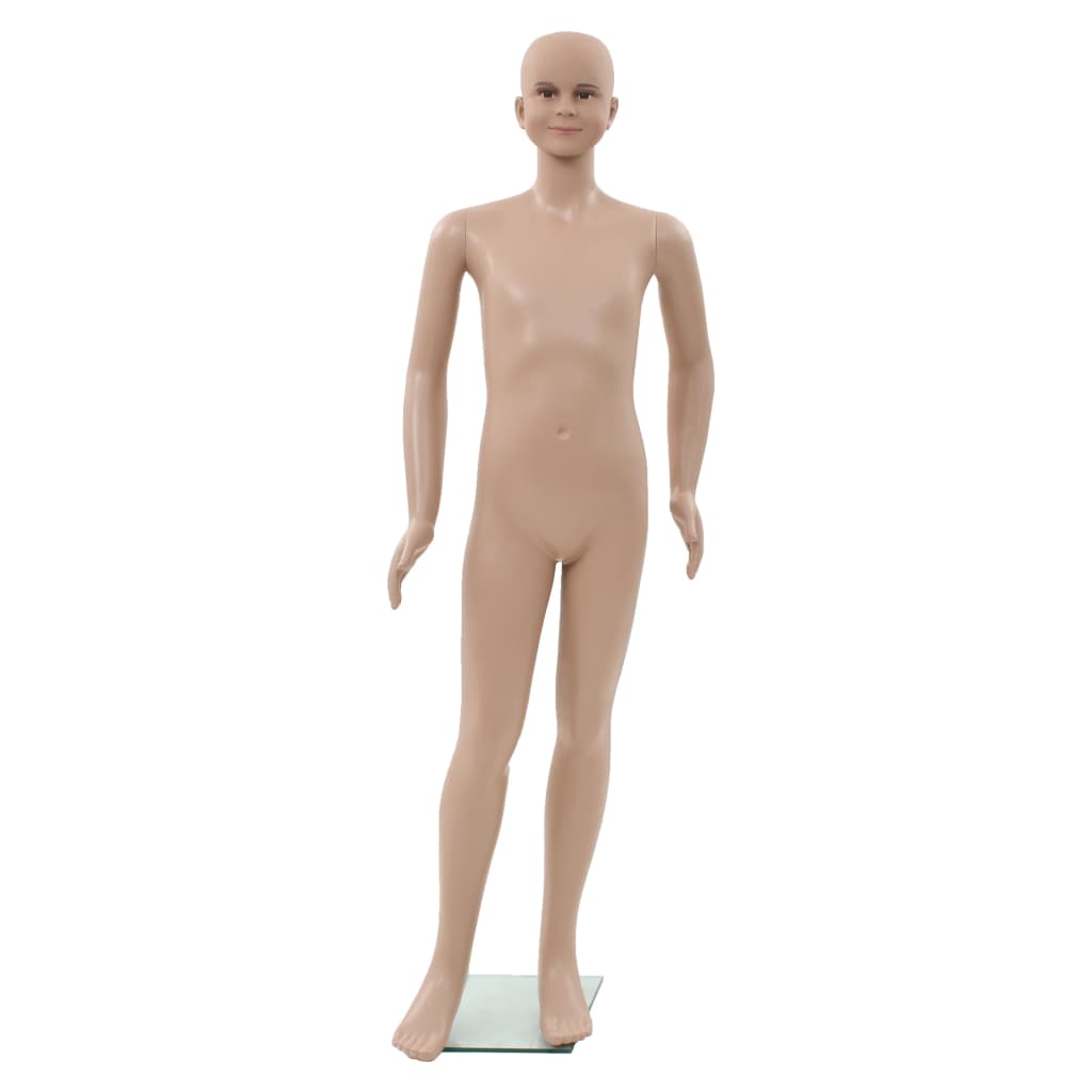 Vidaxl etalagepop soort met glazen voet 140 cm beige