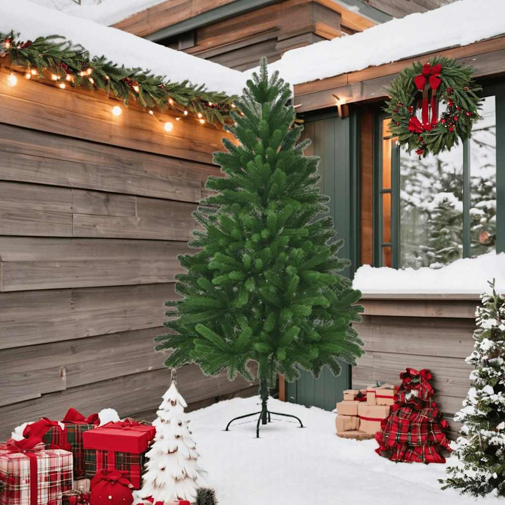 VidaXL Kunstkerstboom met levensechte naalden 210 cm groen