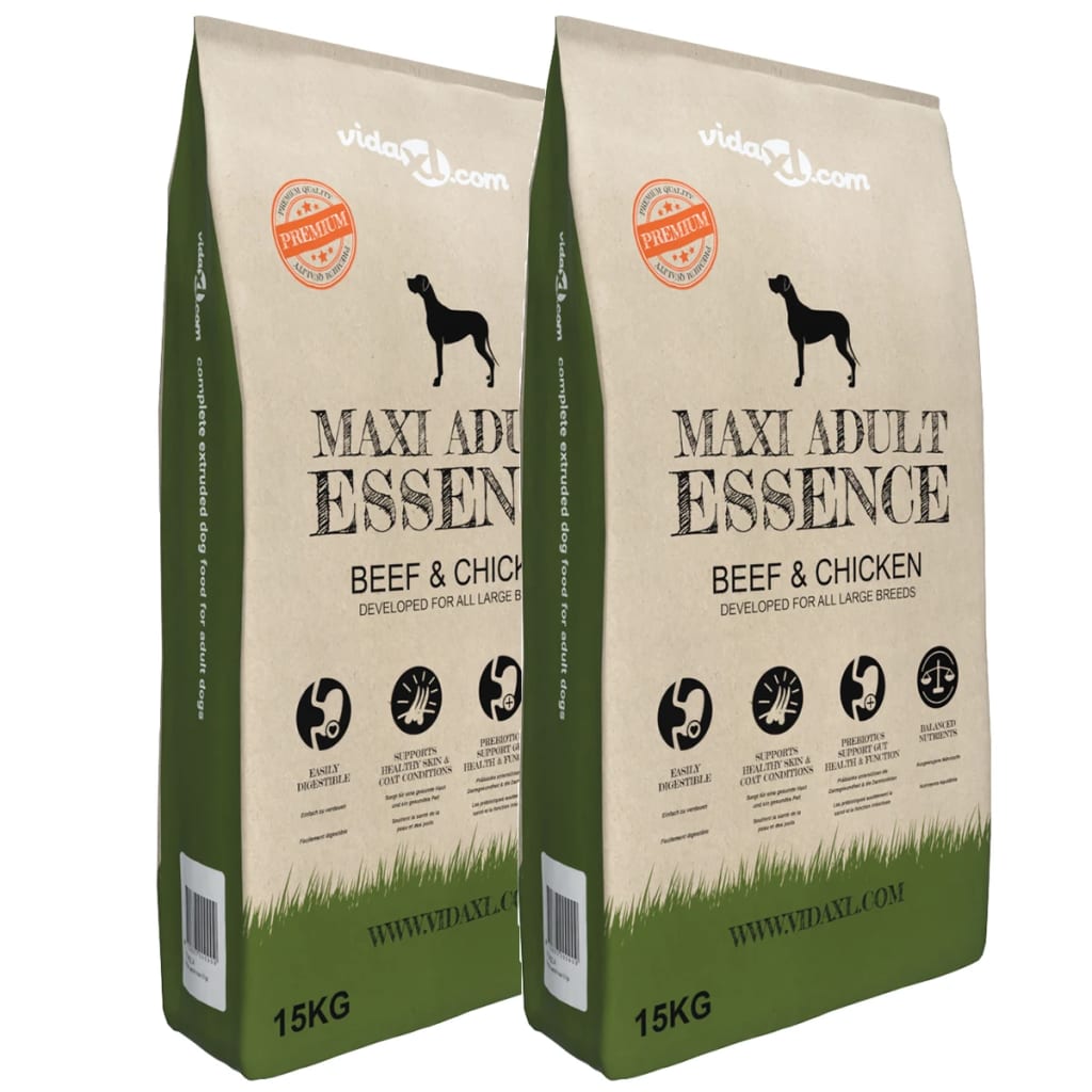 VidaXL Premium hondenvoer Maxi Adult Essence Rund Kip 30 kg 2 st