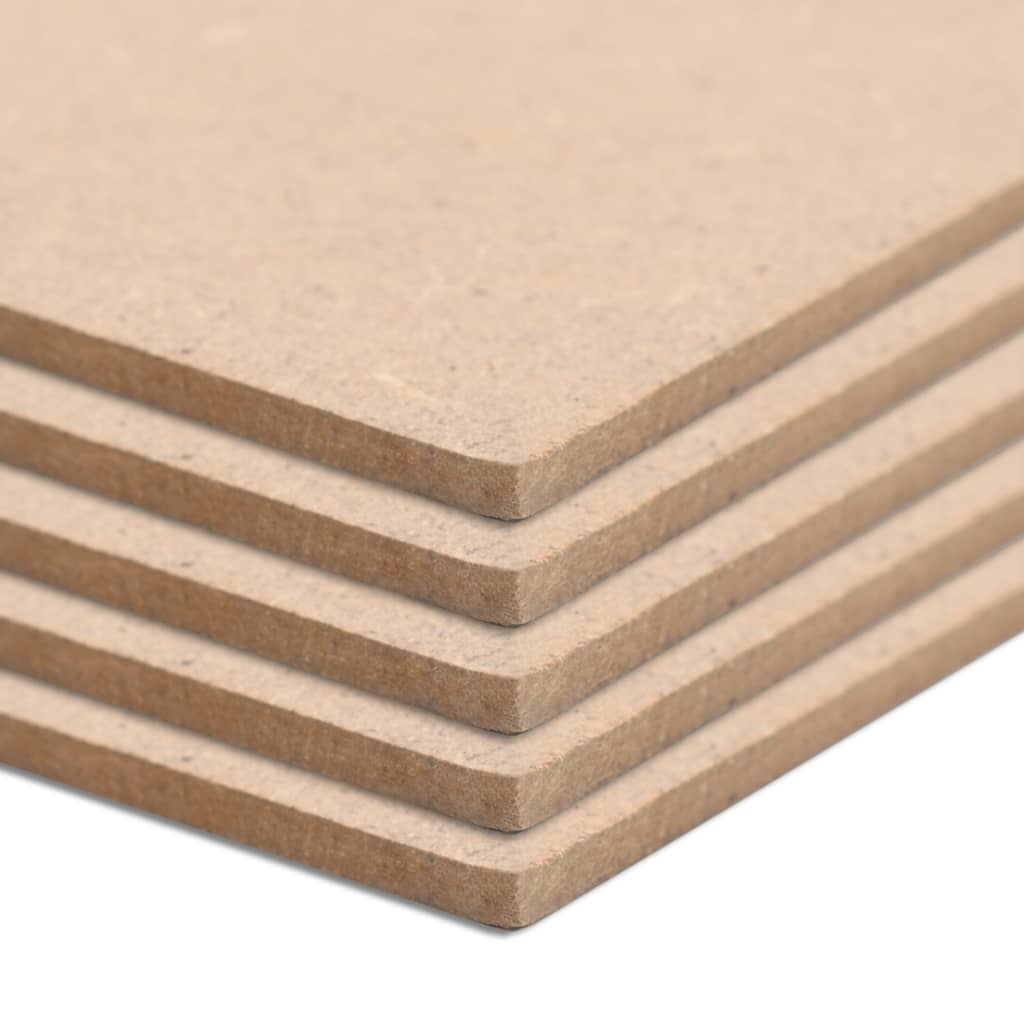 VidaXL MDF plaat rechthoekig 120x60 cm 2,5 mm 5 st
