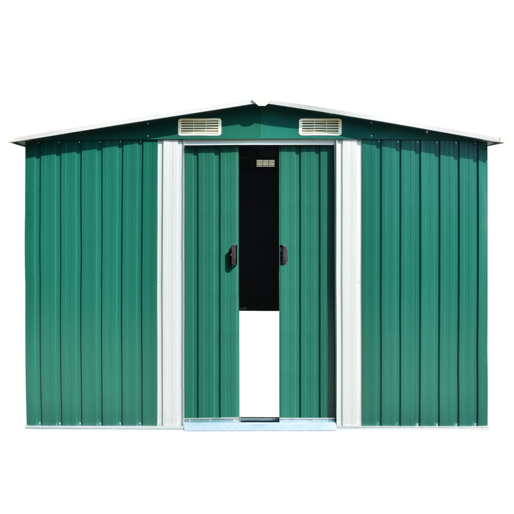 VidaXL Tuinschuur 257x580x181 cm metaal groen