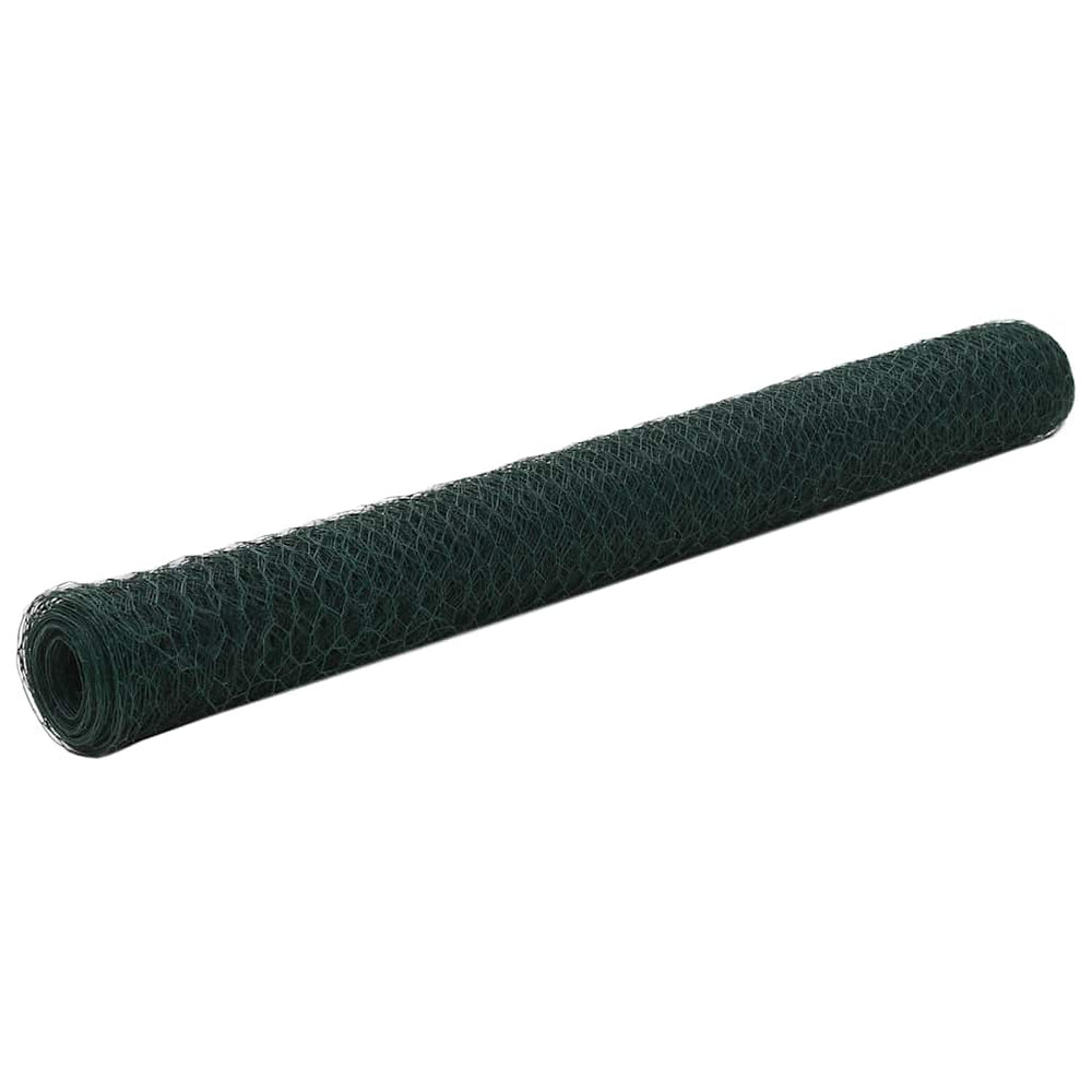 Vidaxl kippengaas 25x1,2 m staal met pvc coating groen