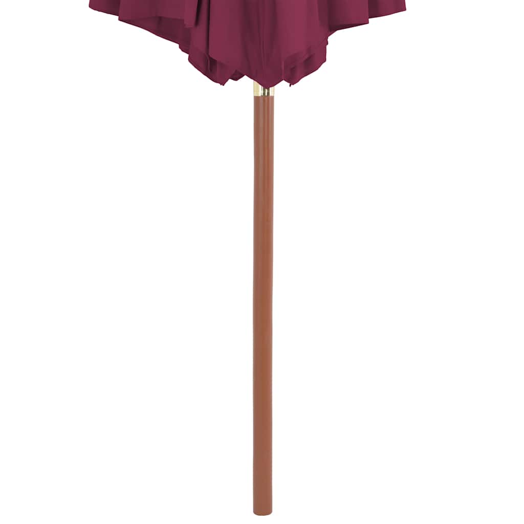 Vidaxl parasol met houten paal 300 cm bordeauxrood